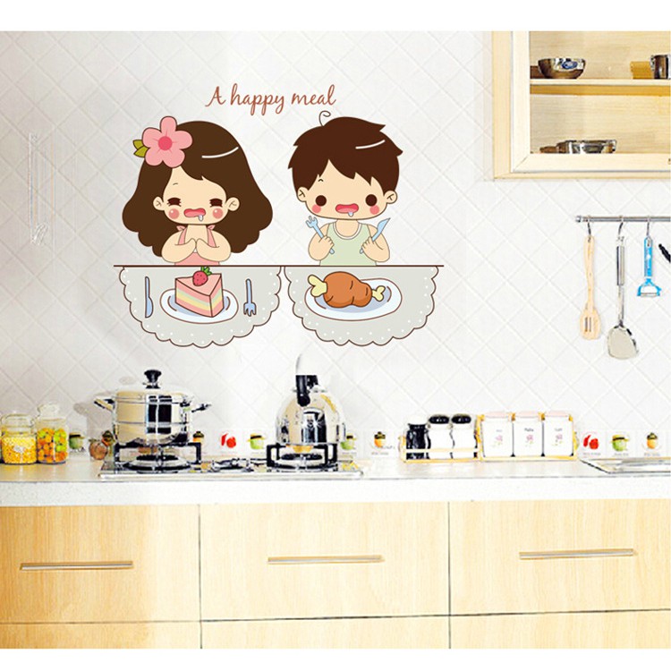 Decal dán tường bữa ăn hạnh phúc - a happy meal dbt008 decal amyshop