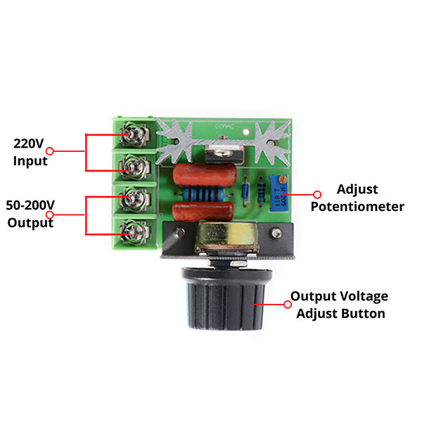 Mạch dimmer ac 220v 2000w - dùng điều chỉnh tốc độ động cơ ac, điều chỉnh độ sáng đèn