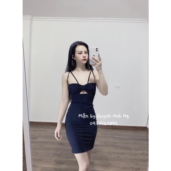 Đầm body sexy 2 dây thun gân