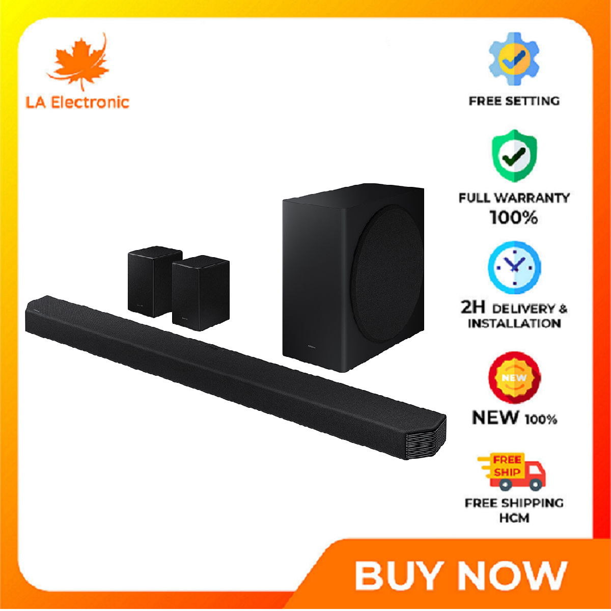 Loa soundbar Samsung 11.1.4ch HW-Q950A/XV - Miễn phí vận chuyển HCM - Loa soundbar hỗ trợ kết nối Spotfify, hỗ trợ ứng dụng Smart Things Điều khiển thông minh One Remote Control, kết nối 1 chạm Tap Sound