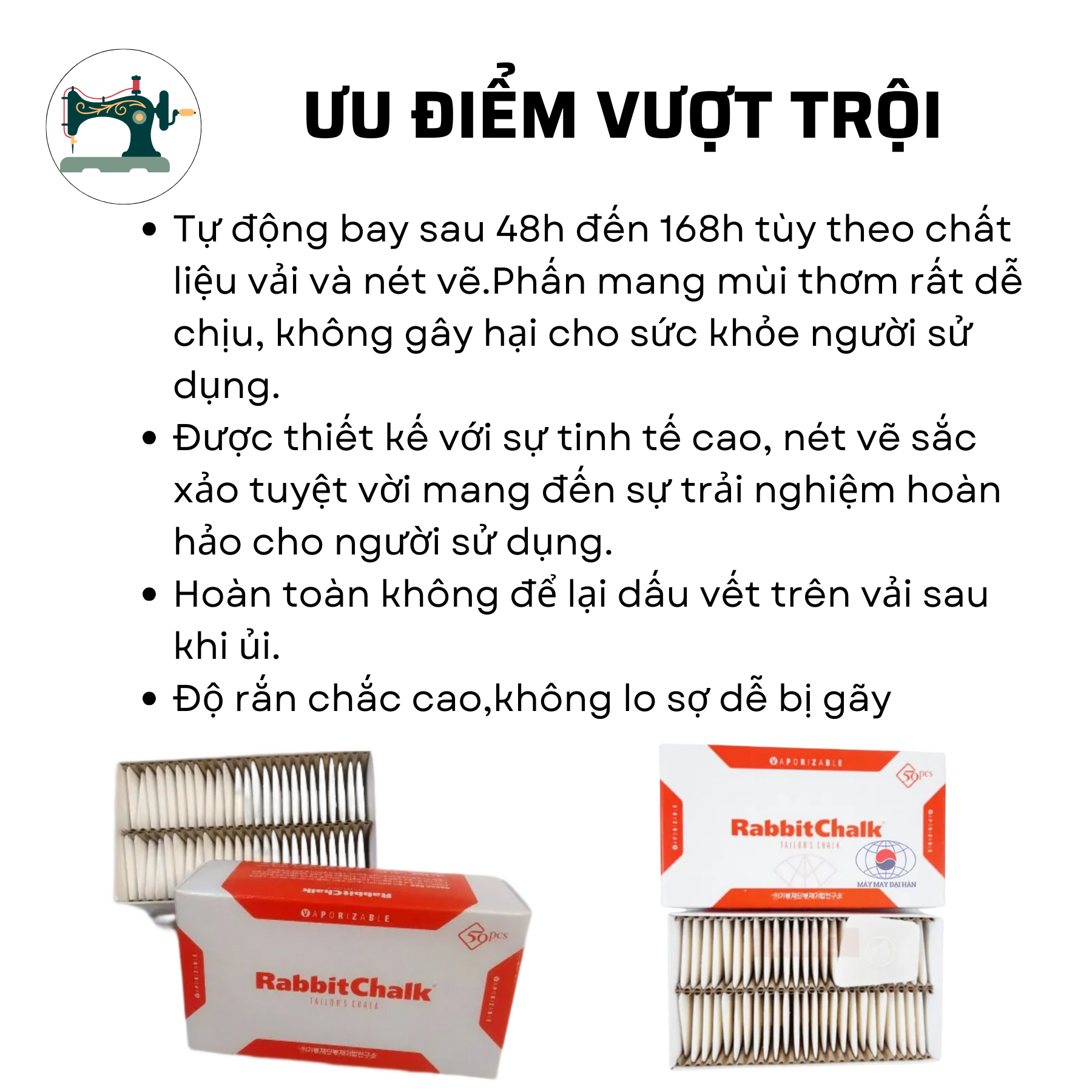 Hộp Phấn Bay Cao Cấp Con Thỏ Rabbit Chalk Hàn Quốc Dành Cho Thợ May