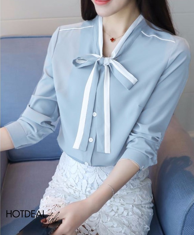 [HCM]Áo sơ mi thắt nơ Tami