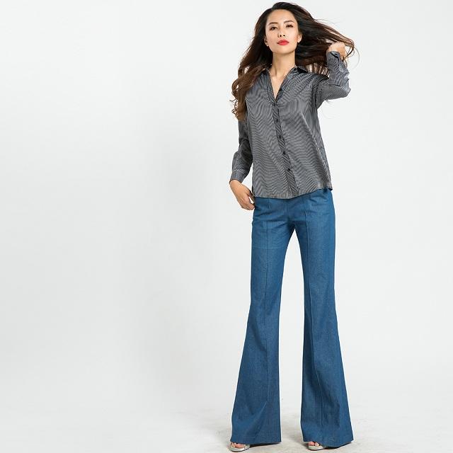 Áo Sơ Mi Hity TOP082 (Sọc Trắng Đen)