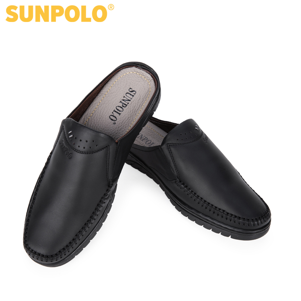 Dép Sapo nam da bò SUNPOLO SPO293 (Đen, Nâu)