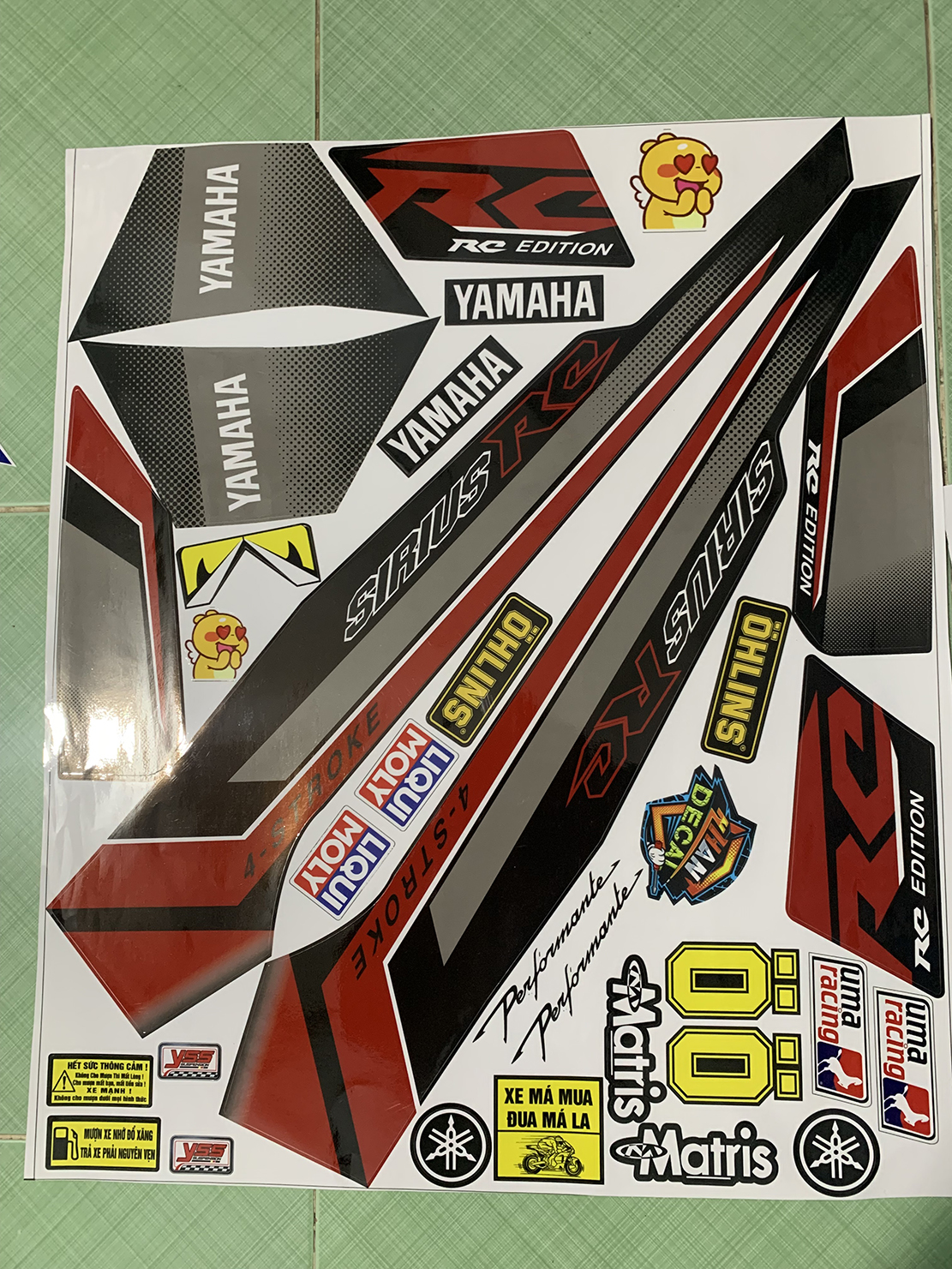 Tem sirius 110 đỏ đen RC 2017
