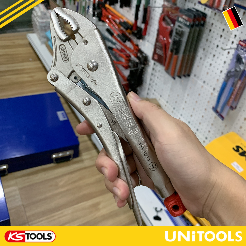 Kìm chết ngàm cong 9 inch 60 mm KS Tools 115.1033