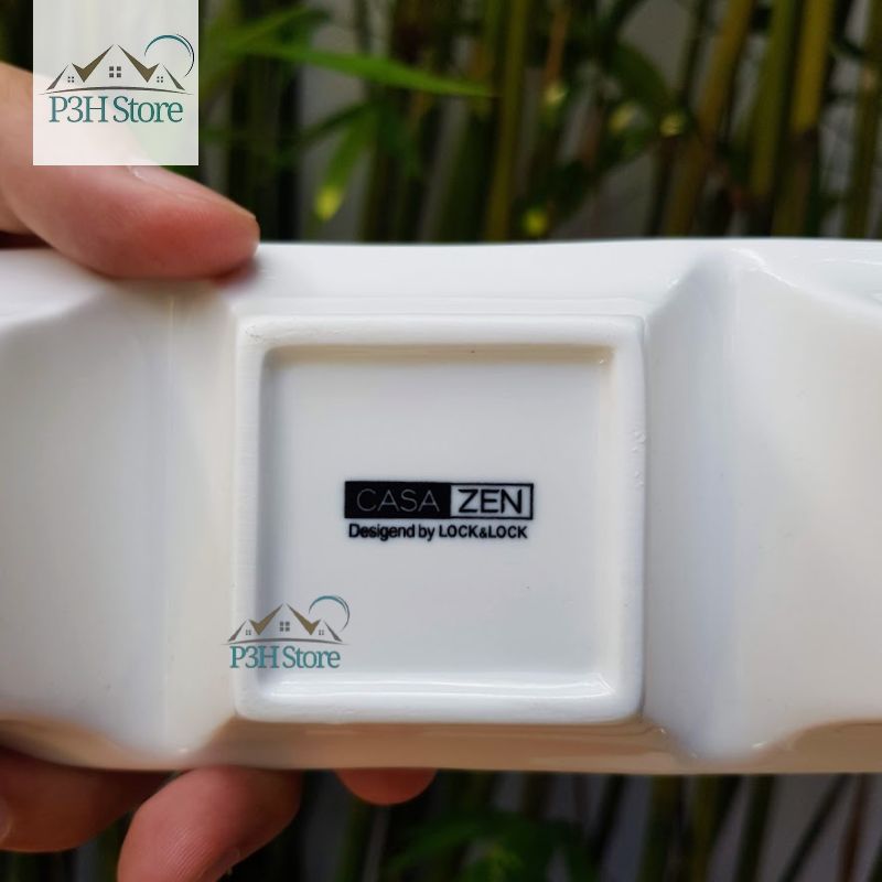Set 2 dĩa đựng nước chấm 3 ngăn Lock&Lock SLT700