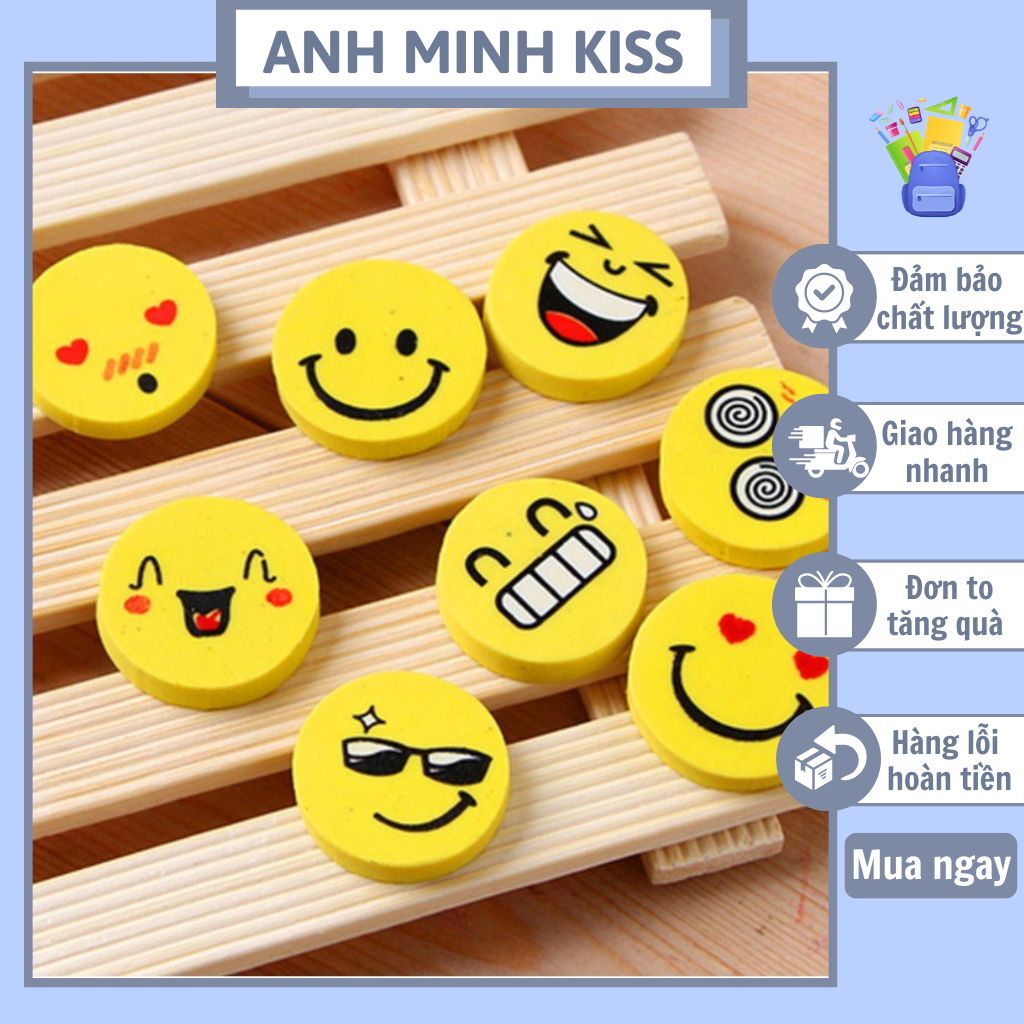 Gôm Tẩy hình mặt cười (túi gồm 4 cục) dễ thương