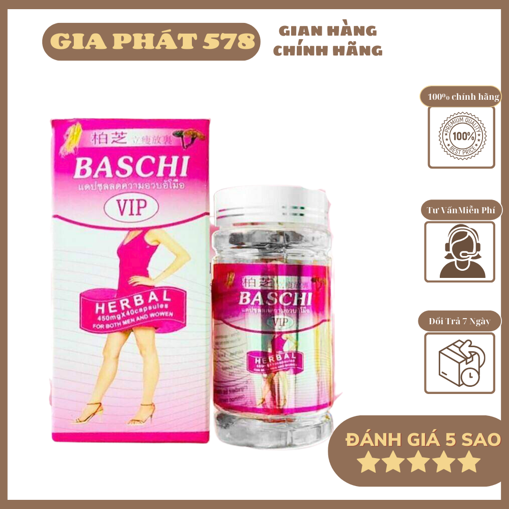 Viên uống giảm cân Baschi Hồng- Hộp 40 viên - Hàng Thái chuẩn