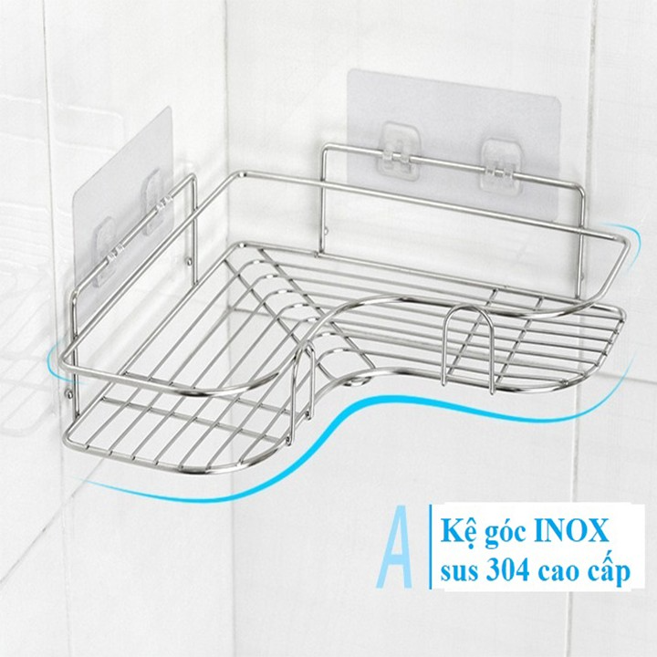 [ GIẢM 20K SHIP CHO MỌI ĐƠN HÀNG ] Kệ Góc Dán Tường Chất Liệu Inox Không Gỉ Siêu Dính Trong Nhà Tắm ,nhà Bếp Siêu Tiện Dụng, Giá Treo đồ Nhà Tắm INOX 304 Dán Tường Gạch Men Không Han Rỉ