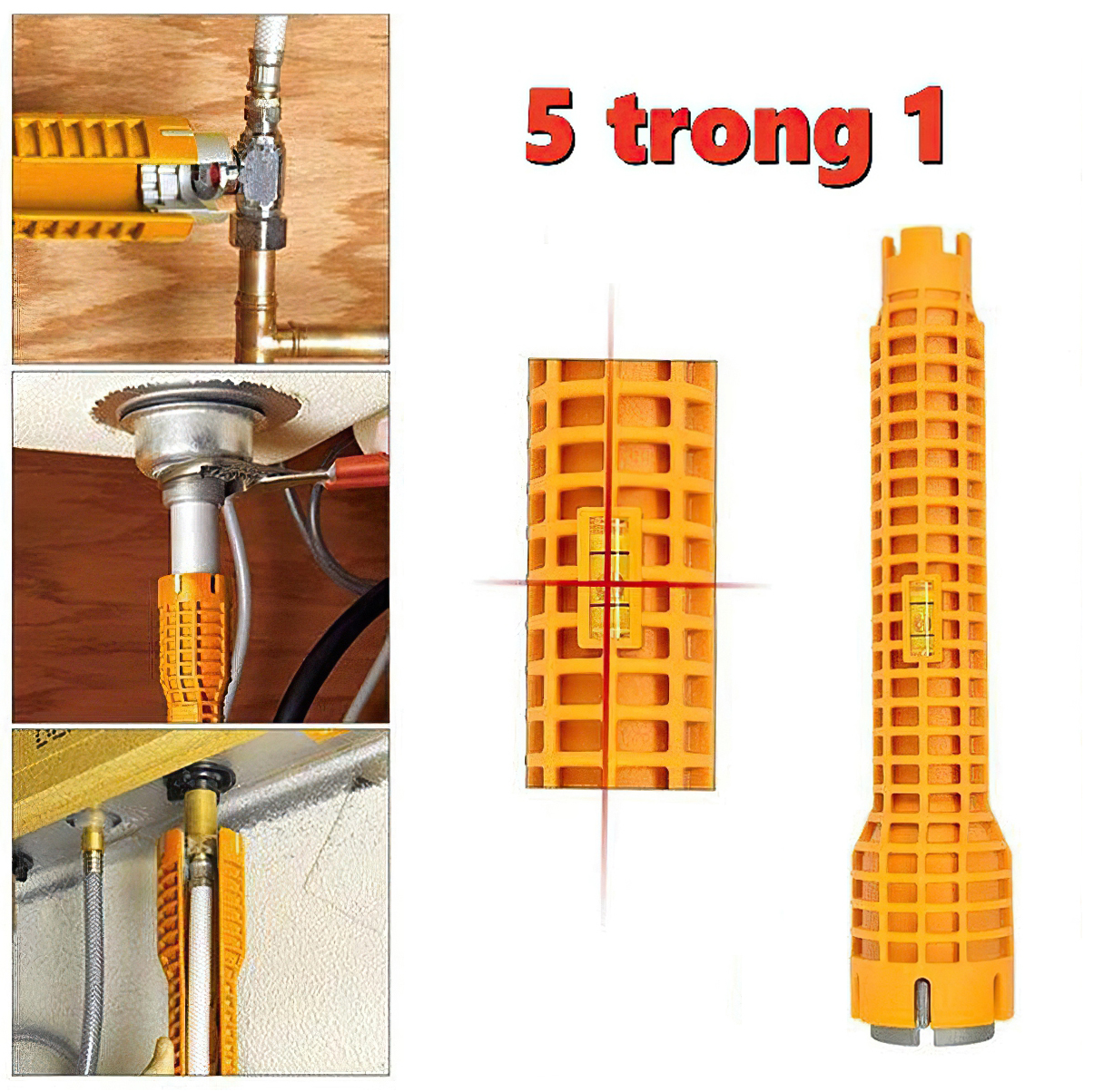 Vàng đơn đa chức năng bồn rửa lưu vực vòi cờ lê đa chức năng bồn rửa phòng tắm cờ lê hệ thống nước công cụ cài đặt hộ gia đình ống nước Vòi góc van bồn rửa sửa chữa và loại bỏ