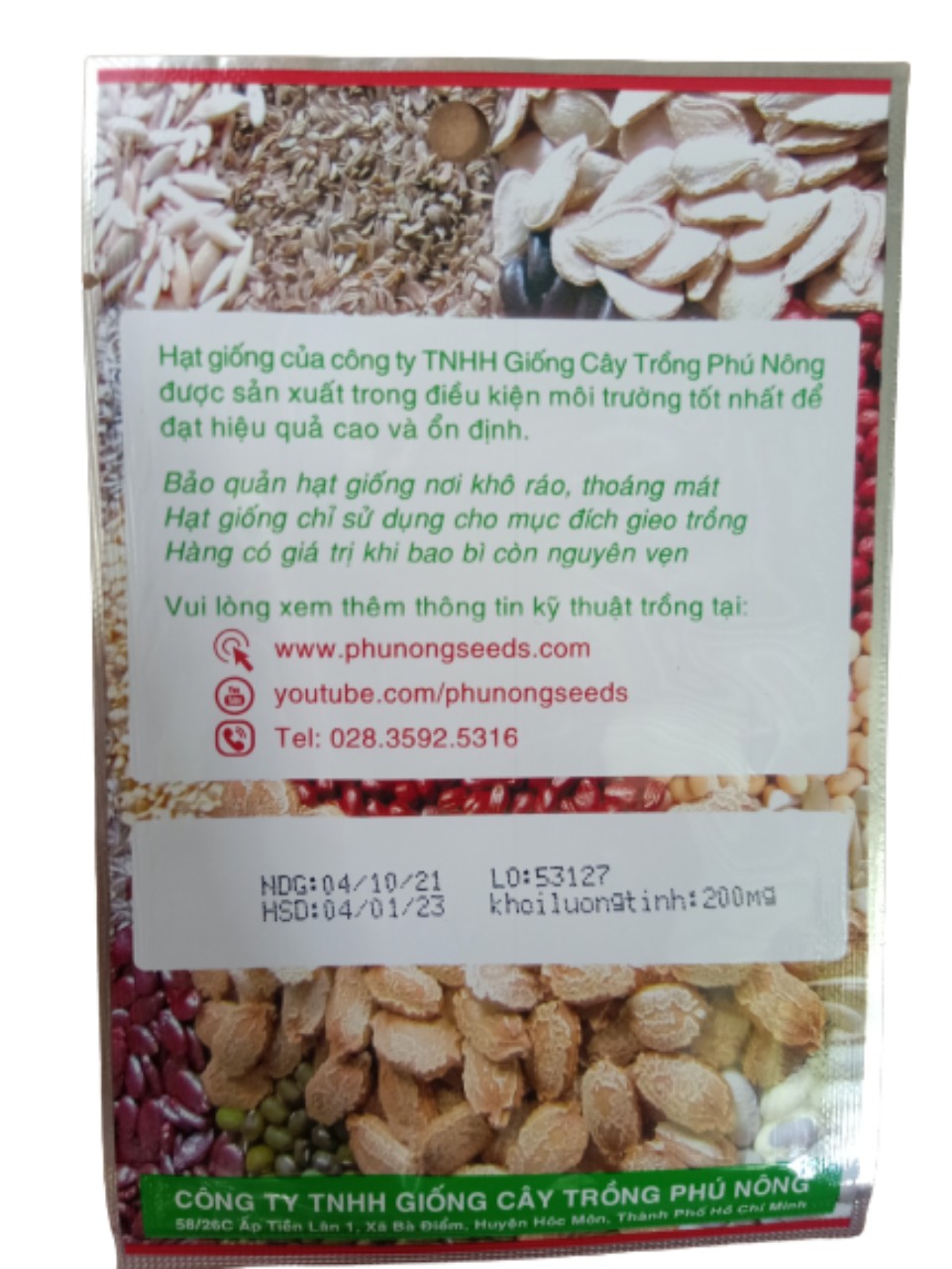 HẠT GIỐNG BẠC HÀ ÂU PN GÓI 200mg