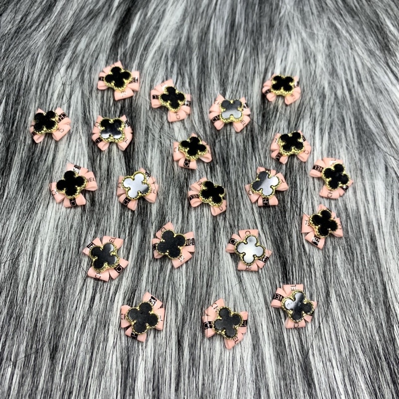 Hoa nơ charm ,hoa bột gắn móng trang trí nail