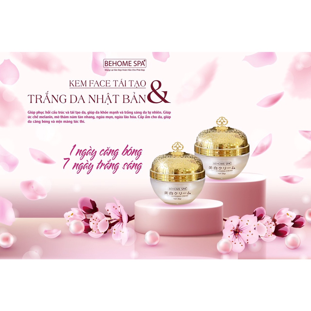 Combo phục hồi da behome spa: thay da sinh học peel+ kem face tái tạo và dưỡng da+serum tế bào gốc tinh chất phục hồi da