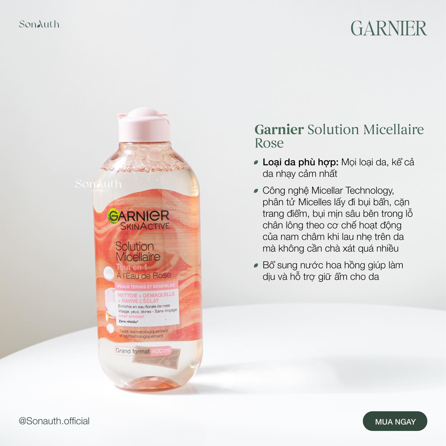 Tẩy trang Garnier Solution Micellarie Tout En1 400ml