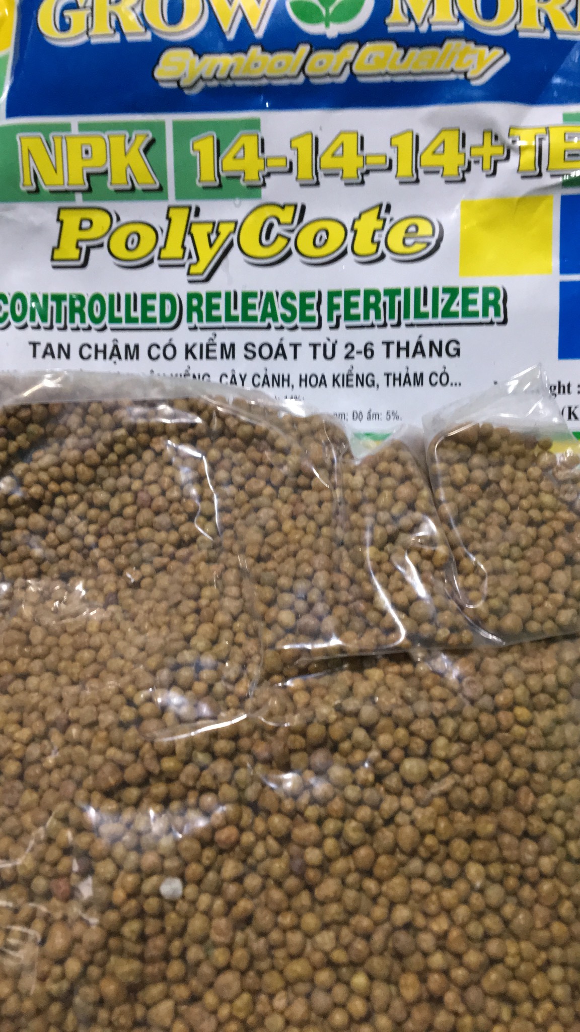 Phân bón tan chậm Poly cote Growmore 14-14-14