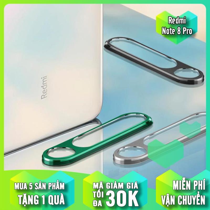 Bộ bảo vệ Camera Xiaomi Redmi Note 8 Pro Cường Lực CAMERA + Khung viền Nhôm CAMERA