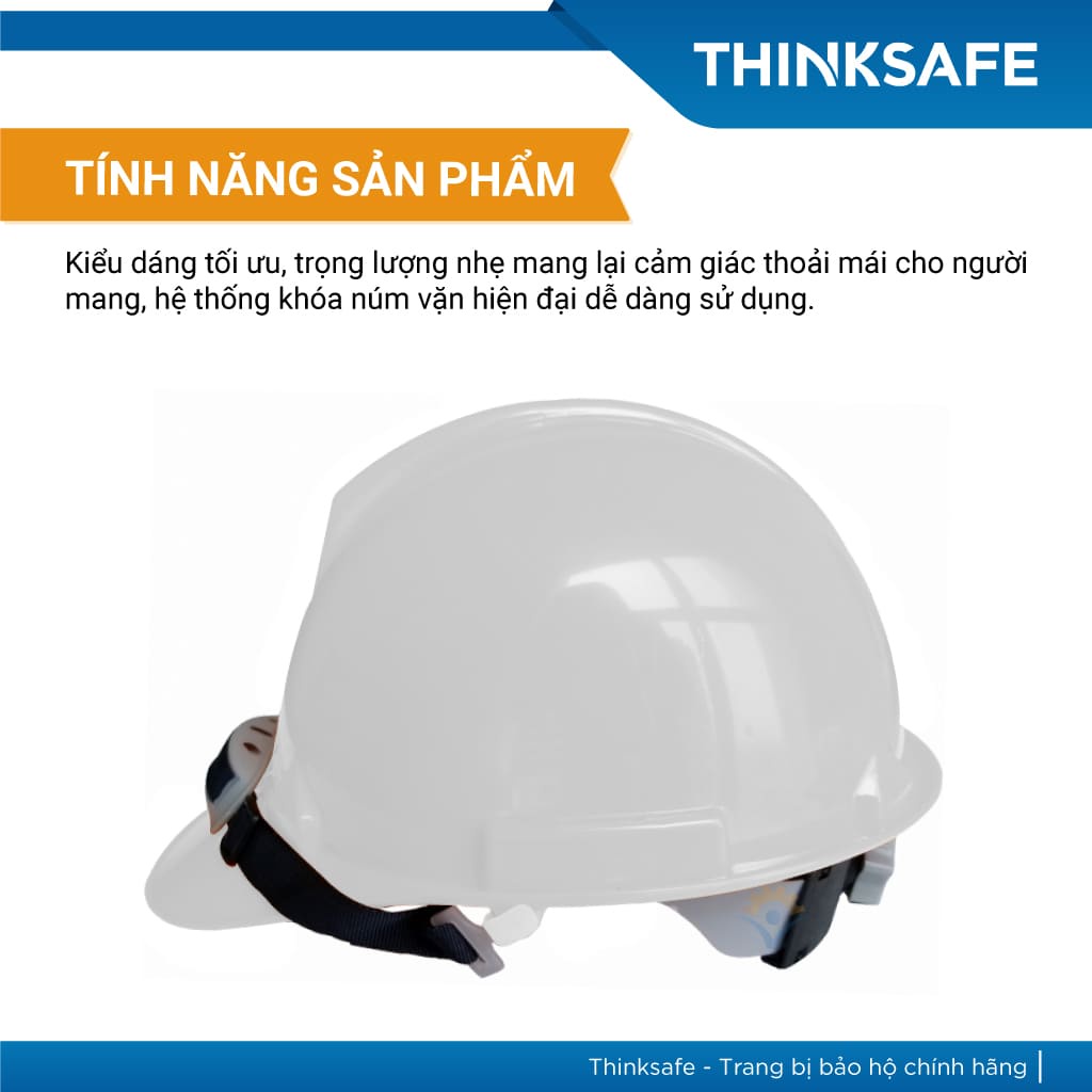 Nón bảo hộ lao động Thùy Dương N20 - Mũ bảo hộ chống va đập trọng lượng nhẹ - Bảo hộ Thinksafe