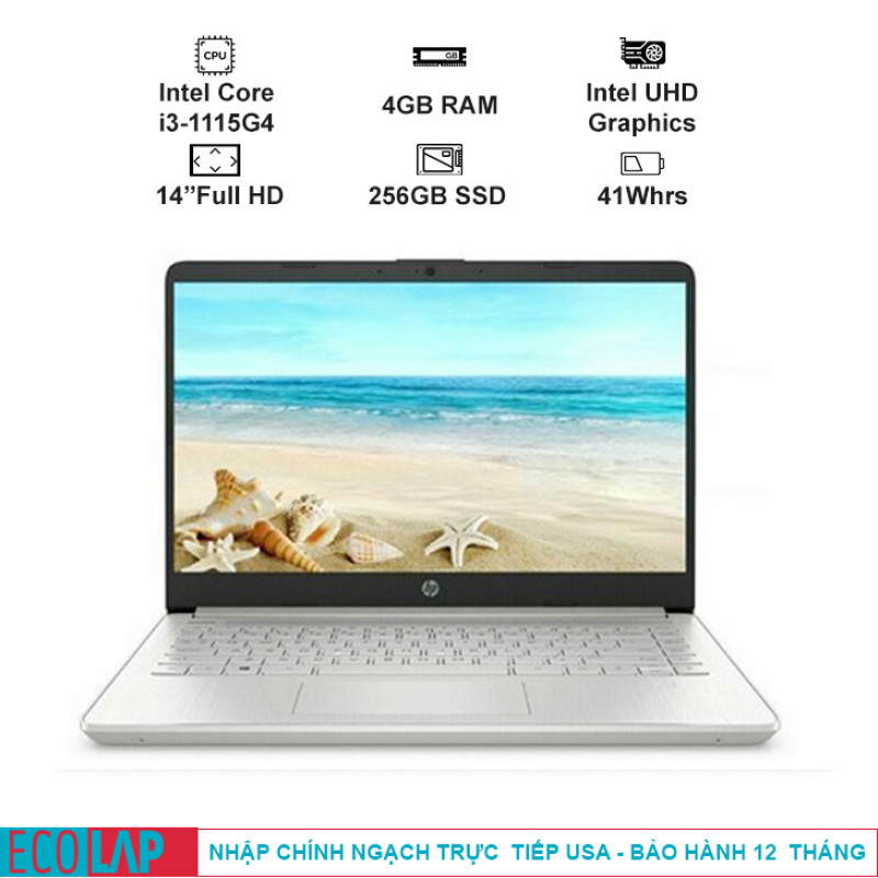 Bảng giá Laptop HP 14-DQ2055WM  - Nhập khẩu chính hãng - Bảo hành 12 Tháng  (I3-1115G4/4GB/256GB PCIE/14.0 FHD/WIN10/BẠC) Phong Vũ
