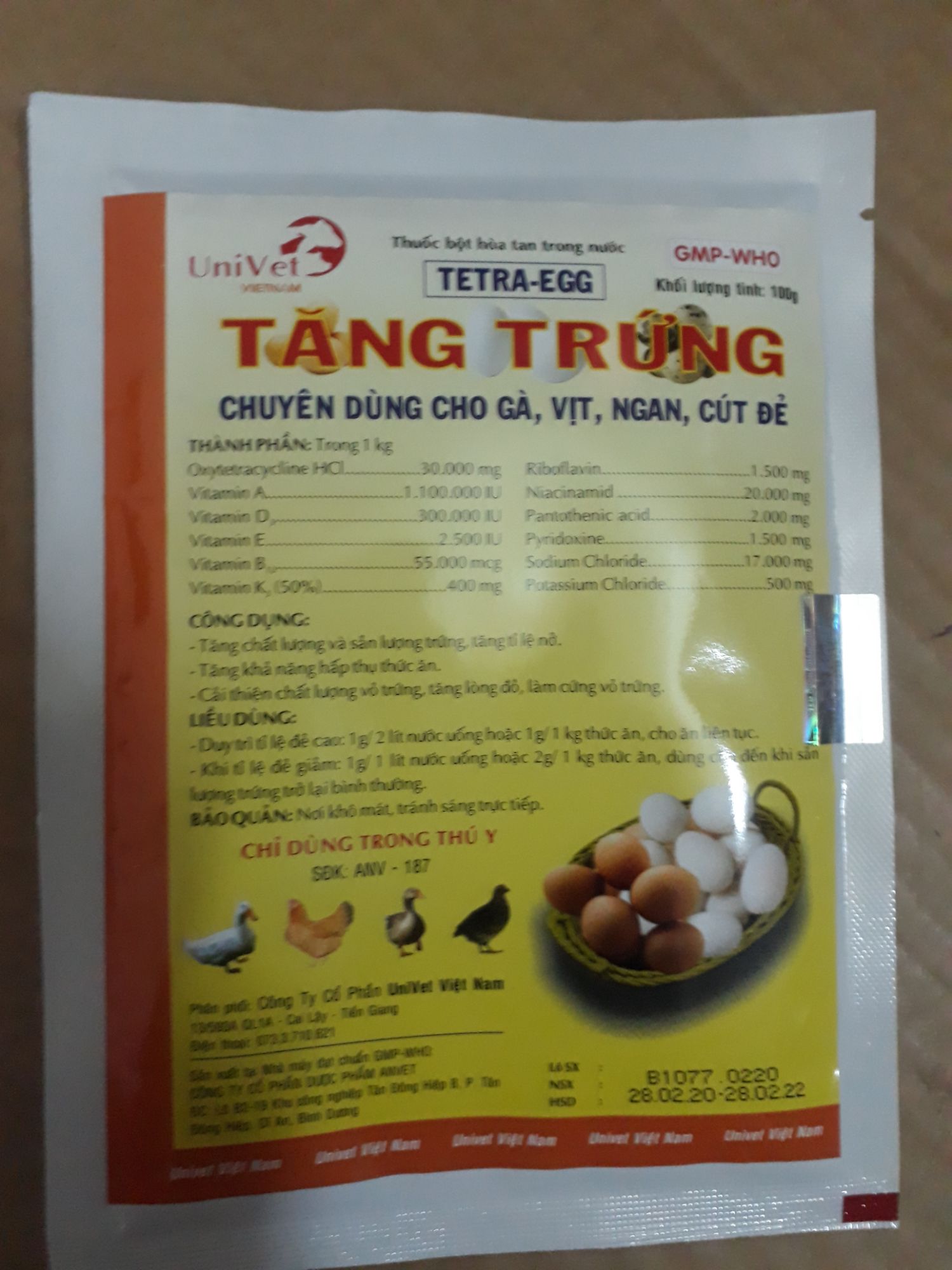 Tăng trứng gà đẻ,đẻ sai mau tái tạo trứng super egg 100gr