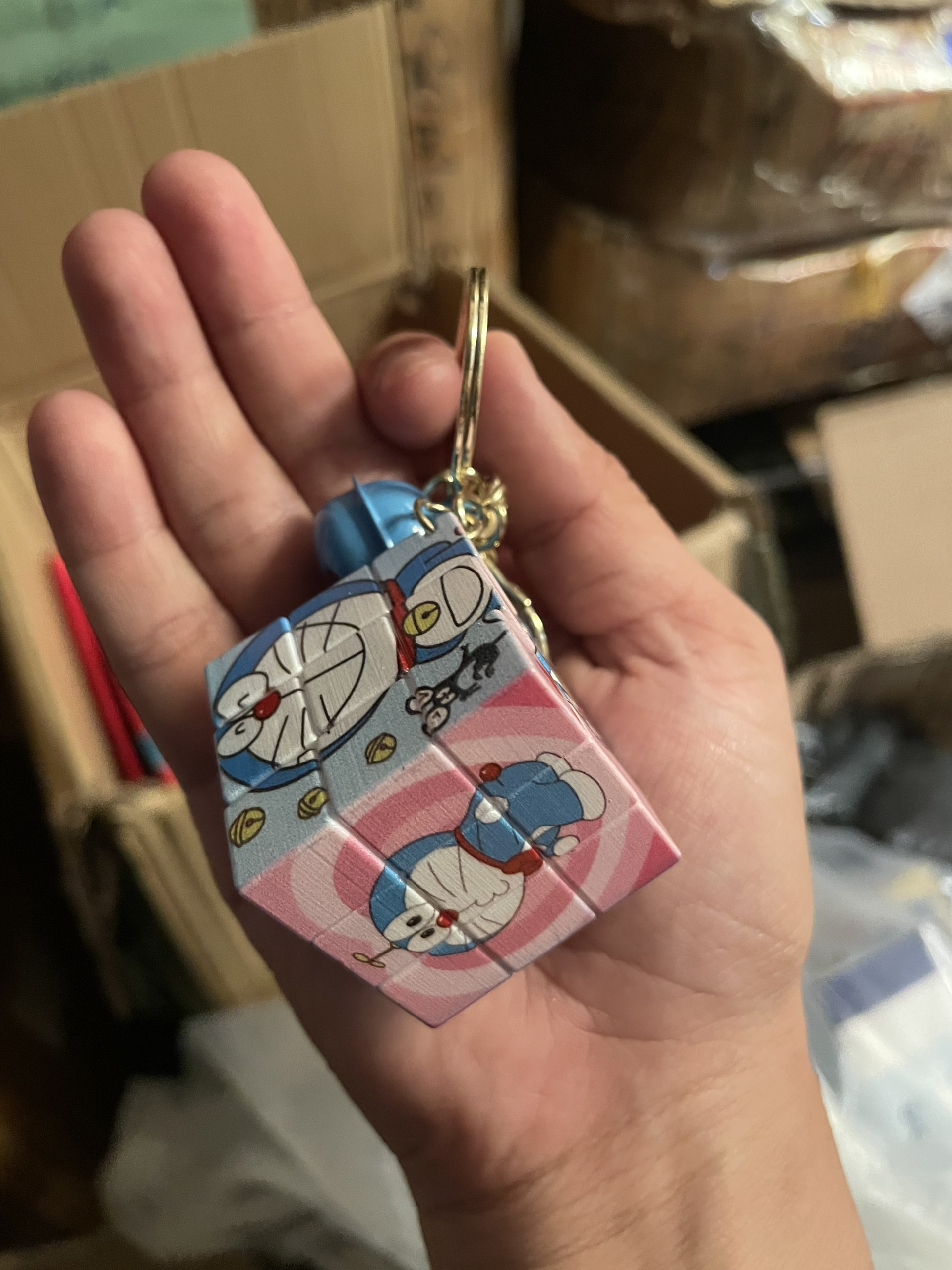 (1 Cái) Móc Khoá Rubik Mini Mẫu Doraemon