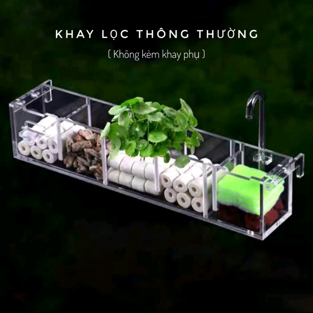 Lọc tràn mini cài thành bể , lọc bể cá ( dùng cho bể nhỏ )