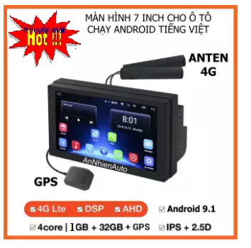 [TẶNG PM VIETMAP S1]màn Oled, đầu dvd xe hơi Ti vi giá rẻ - Màn hình kết nối internet WIFI hoặc sim 4G cho ô tô, chạy hệ điều hành android 10.sử dụng Tiếng Việt,Tích hợp GPS chỉ đường,camera lùi,Phụ tùng xe hơi TẶNG MẶT DƯỠNG
