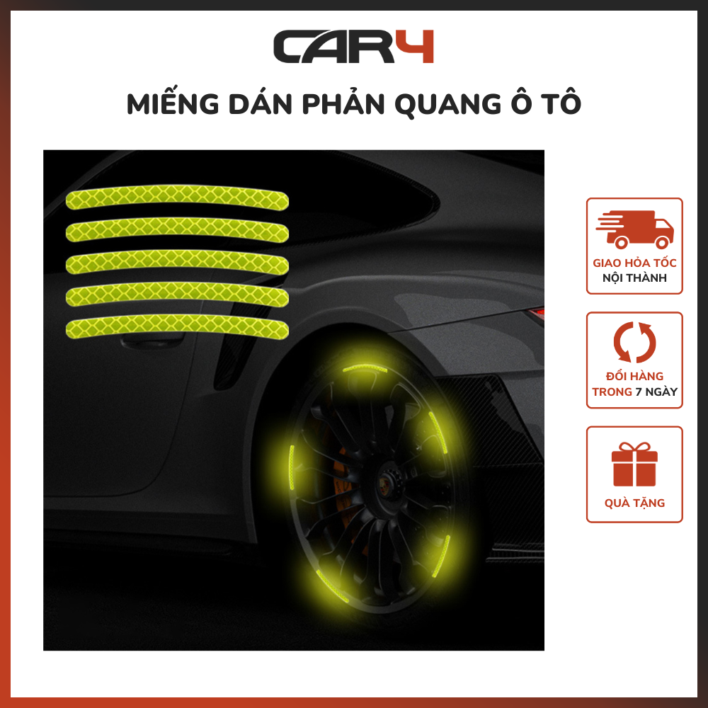 Miếng dán phản quang ô tô bộ 20 miếng Car4 - (KM Khai Trương)
