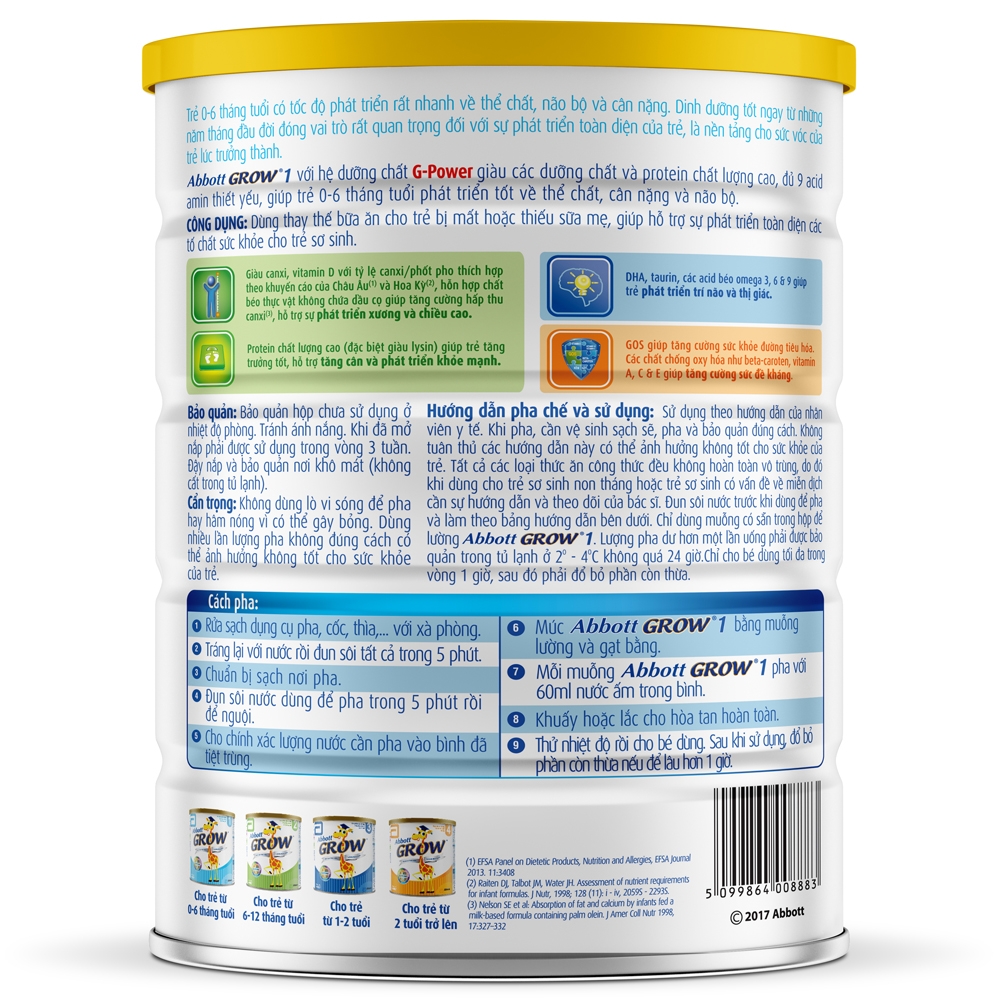 Sữa bột Abbott Grow 1 400g