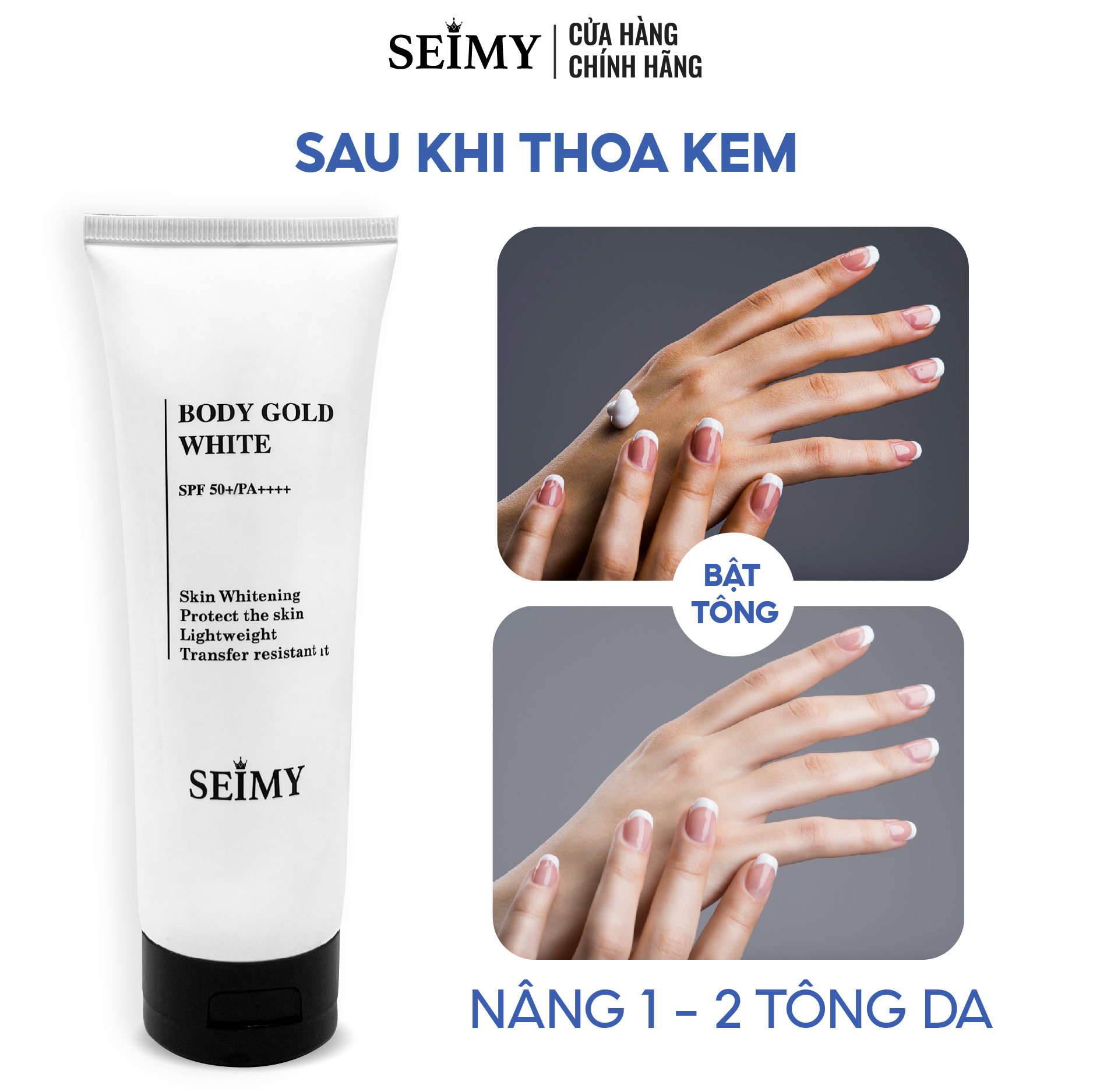 Kem Body Seimy - Body Gold White 150g