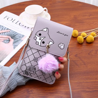 Túi nữ đeo chéo và đeo vai nhỏ gọn tiện dụng - Túi đựng điện thoại, phối móc khóa bông dễ thương và sành điệu G0072