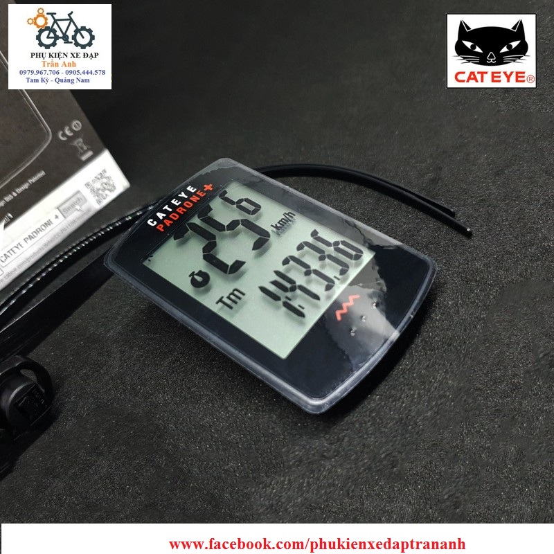 Đồng Hồ Đo Tốc Độ Xe Đạp Không Dây CATEYE PADRONE+ CC-PA110W (CÓ ĐÈN NỀN)