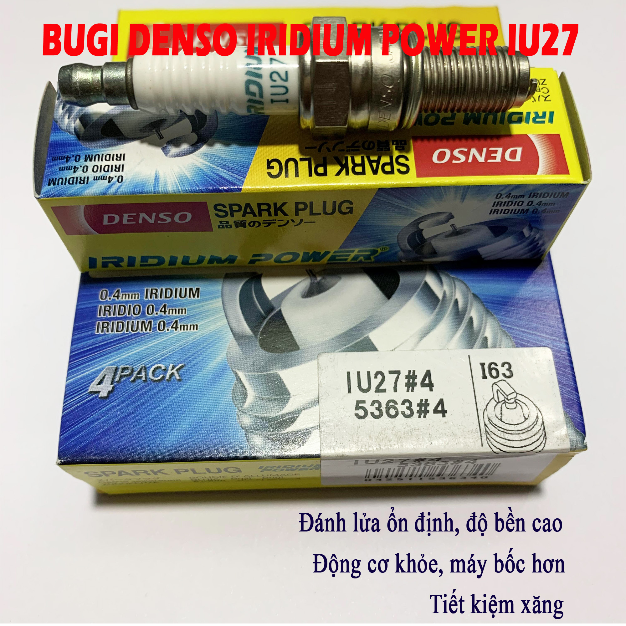 Bugi bạch kim cho Winner / Sonic  - DENSO IRIDIUM POWER IU27