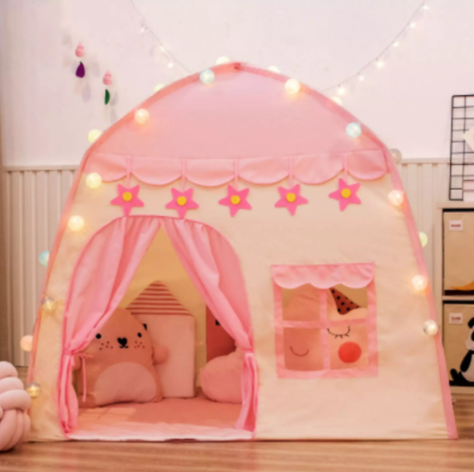 Lều Cho Bé Ngủ Chơi - Lều trẻ em - Lều Hoàng tử Công Chúa S2 (Tặng kèm 01 dây led dài 4m)