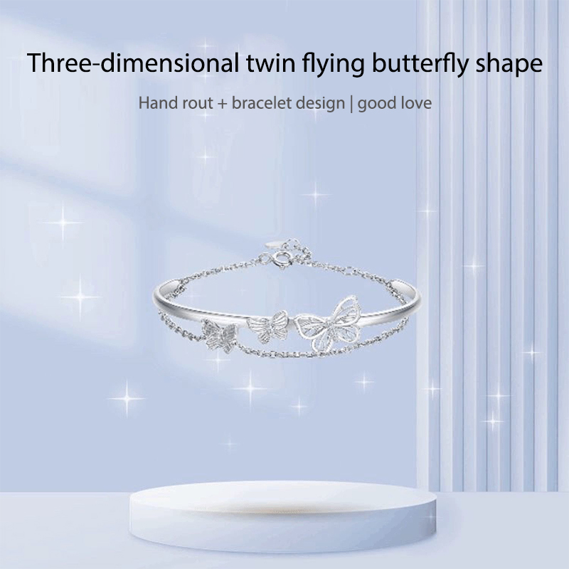 🌟 Tính khí Butterfly Chain Bracelet Girls Niche All-match Thiết kế Vòng tay bạn gái cao cấp FAVOURIE
