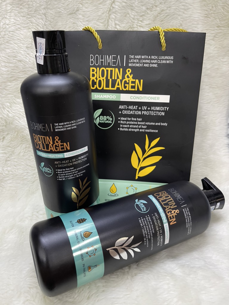 Dầu gội xả phục hồi dưỡng tóc chuyên sâu Biotin Collagen Bohimea