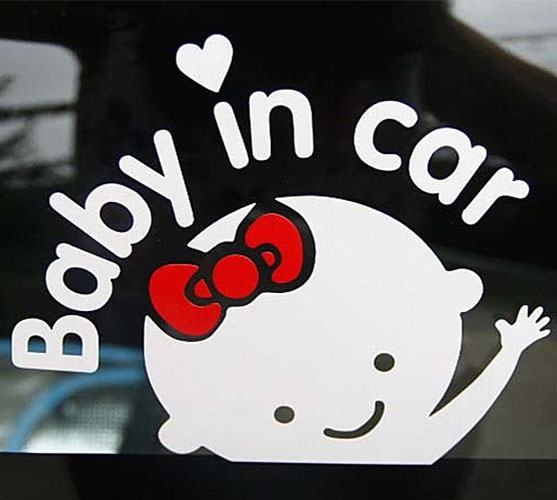 Baby In Car Girl - Tem Dán Trang Trí Ô Tô