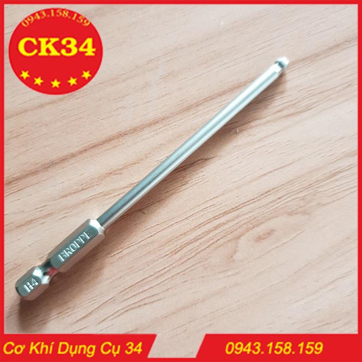 Mũi vít lục giác H4mm dài 100mm cho khoan, máy bắn vít hãng BROPPE cao cấp