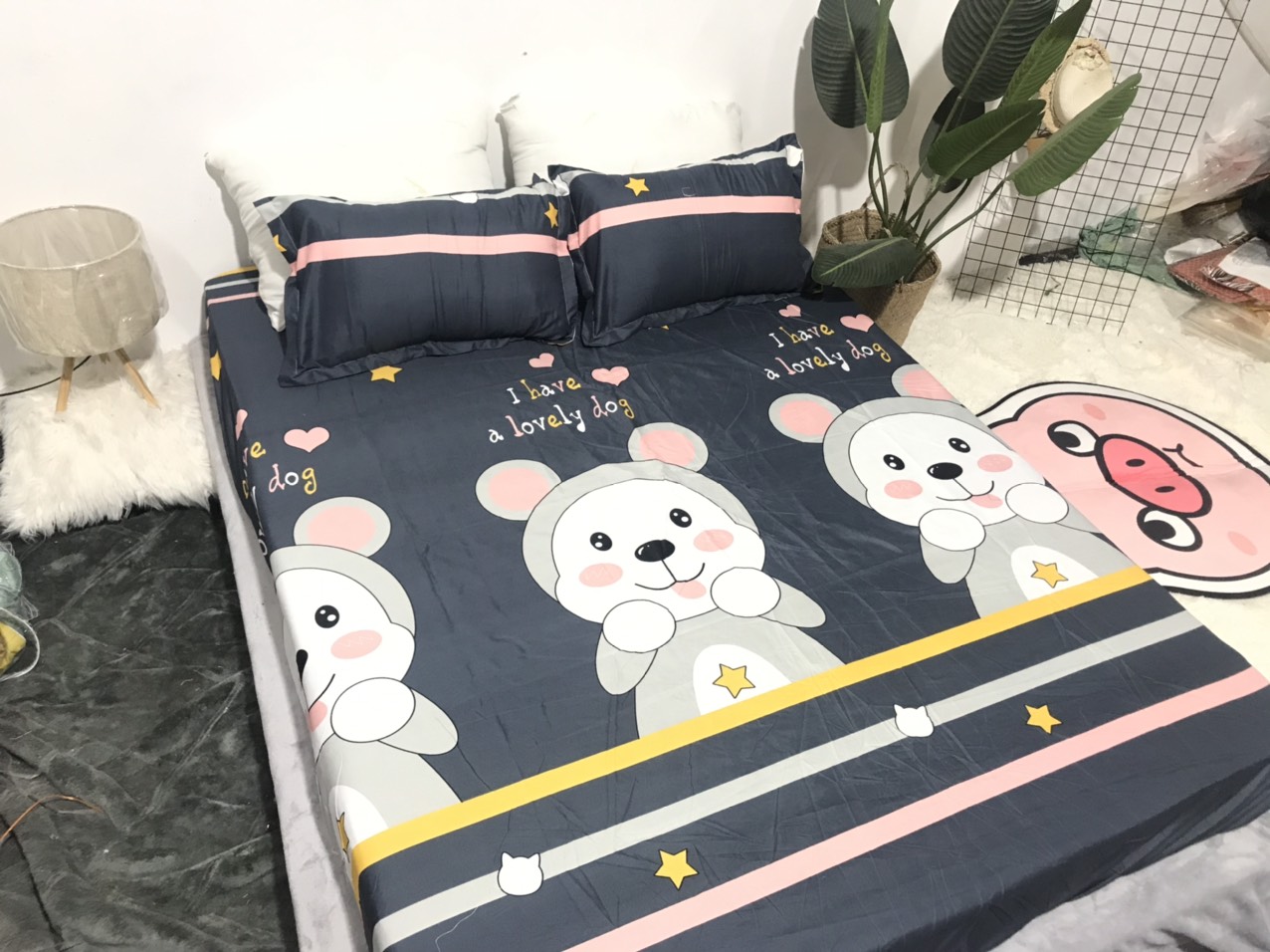 Bộ Ga Gối 3 Món ( Gồm 1 Ga Bo Chun + 2 Vỏ Gối) Mã CH210