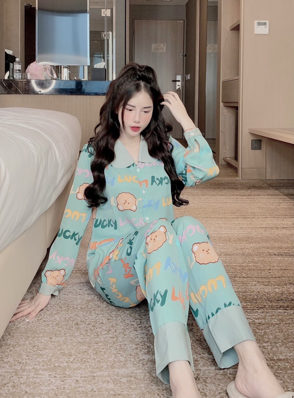 Bộ lụa Pijama lụa loại 1 chất mềm mịn, mát + Ảnh thật ,Bộ Lụa Mango dài tay