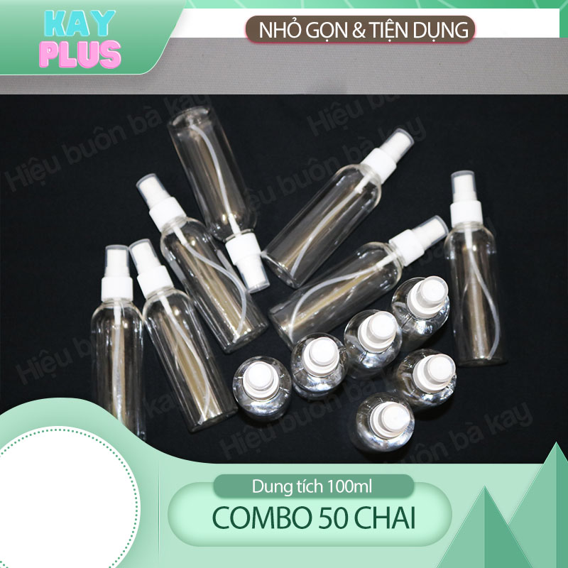 [Combo 50 chai] Bình, Chai nhựa xịt phun sương 100ml