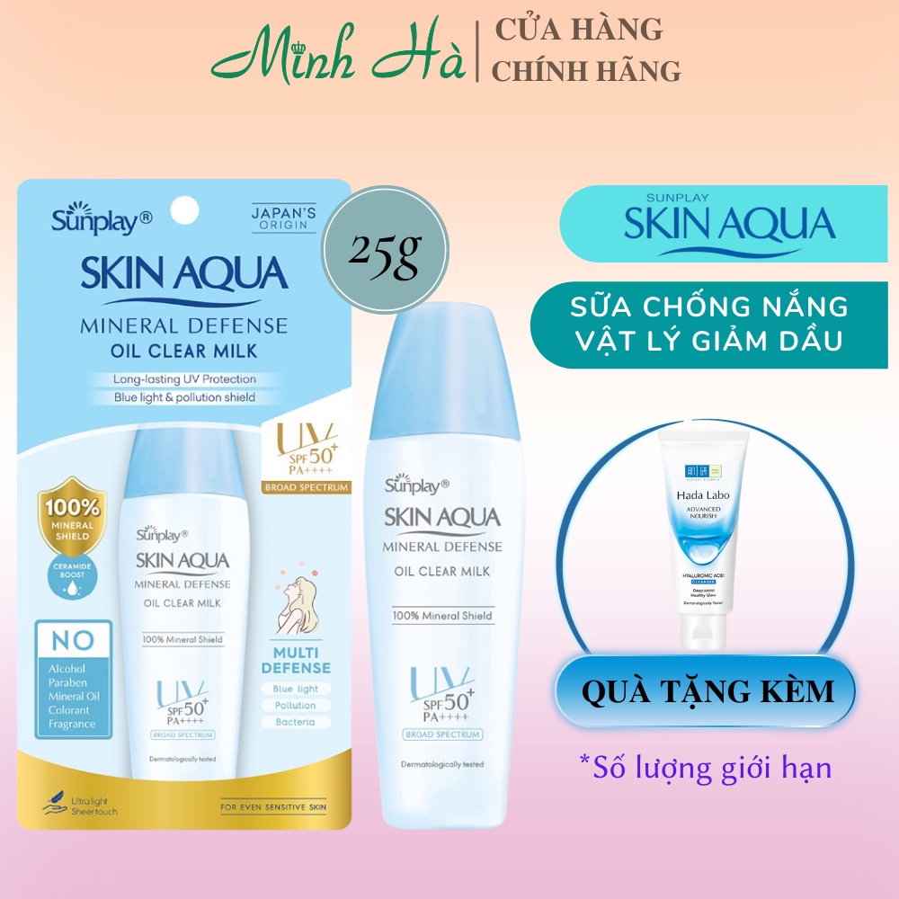 Sữa chống nắng Sunplay Skin Aqua Acne Clear Milk SPF50 25g dưỡng da ngừa mụn
