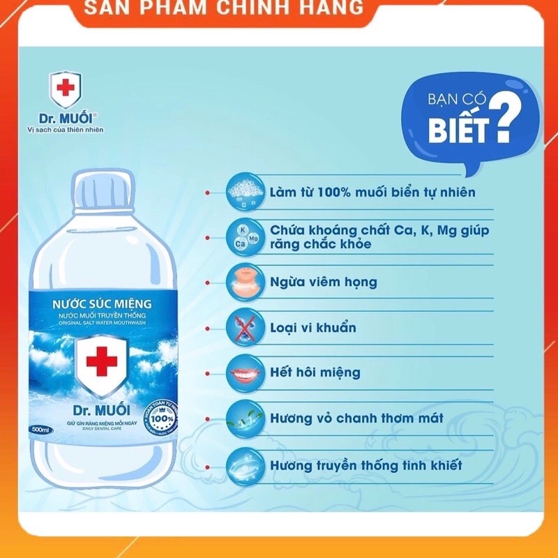 [ FreeShip ] [HCM]Nước S&uacutec Miệng Dr. Muối TruyềnThống