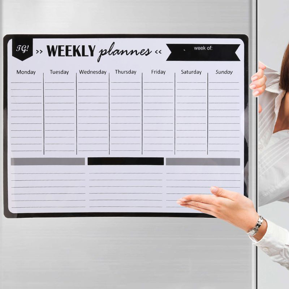Multi-purpose Drawing Memo Pad Soft Notes Board Message Board Magnetic Whiteboard Weekly and Monthly Planner Fridge Sticker Planner Whiteboard