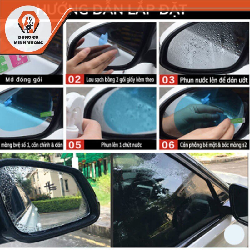 Miếng dán chống bám nước gương chiếu hậu ô tô