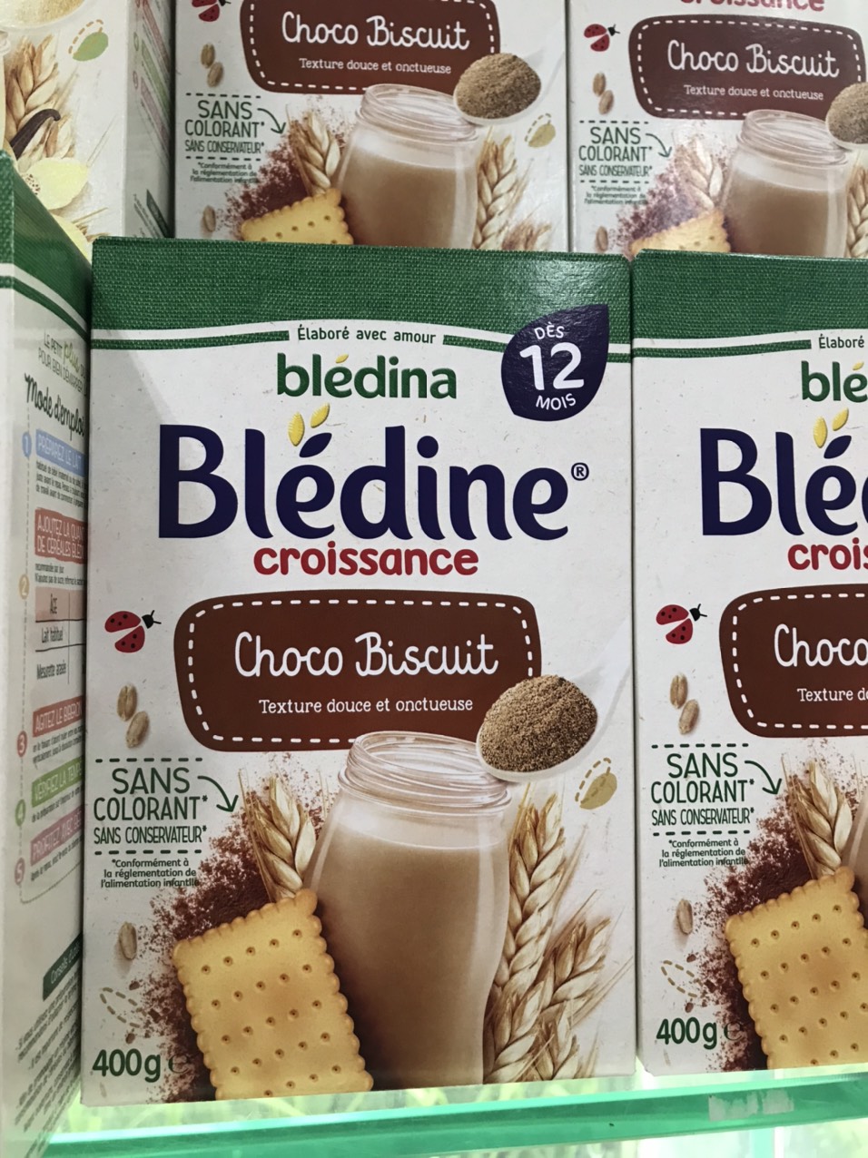 Bột pha sữa Bledina vị choco bích quy 12m 400gr date 2025
