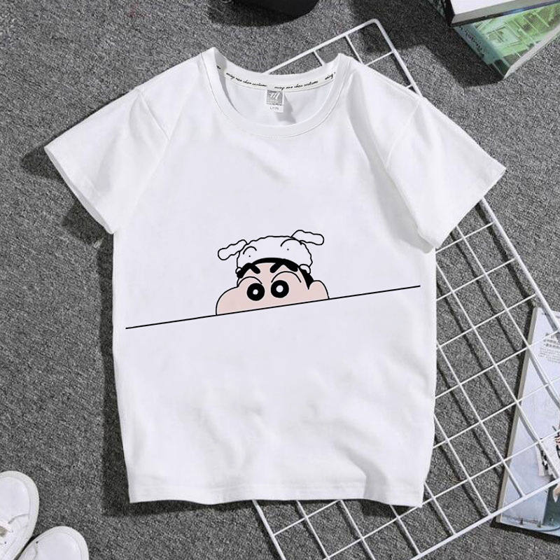 Áo thun bé trai, bé gái mịn mát in hình shin dễ thương