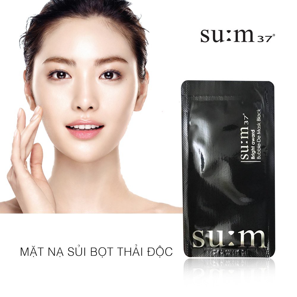 [HCM][ Đen ][ Combo ] Mặt Nạ Sủi Bọt Thải Độc Su:m37 Bright Award Bubble-De Mask Black