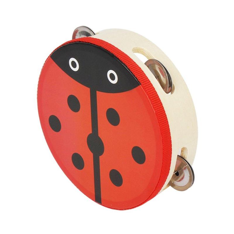 1 cái Đa Màu Sắc 15 cm Trống Trống Chuông Handbell Kim Loại Jingles Bộ Gõ Đồ Chơi cho KTV Đảng Bé Trẻ Em