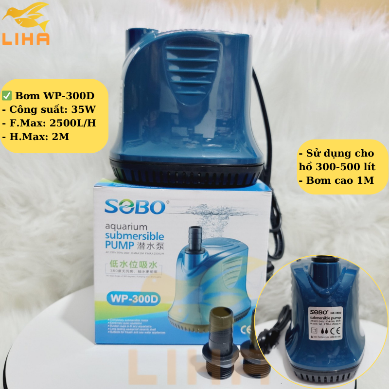 Máy Bơm Hút Đáy Sobo WP-300D (35W-2500L/H-2M) - Máy Bơm Nước Cho Hồ Cá Cảnh